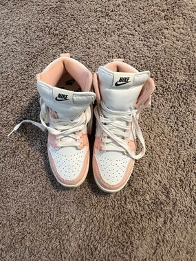 Nike Women’s High-Top Sneakers in White & Pink